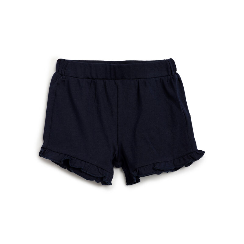 Girls Dark Blue Printed Outfit with Short Pants image number 2